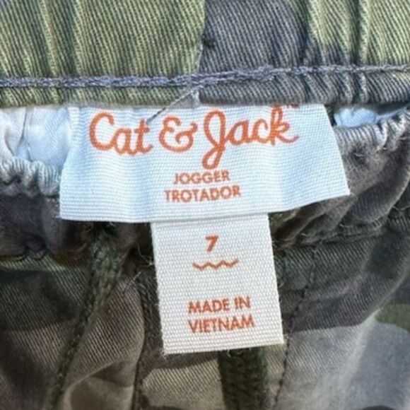 Boys Cat & Jack Camo Stretch Jogger Pants Sz 7 - Picture 3 of 3